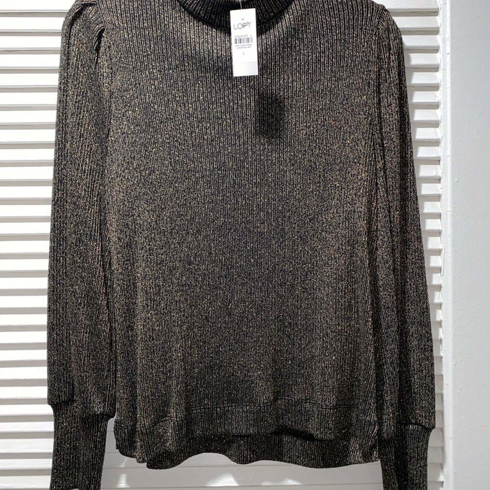 LOFT Black and Gold Sweater/ Long sleeve shirt